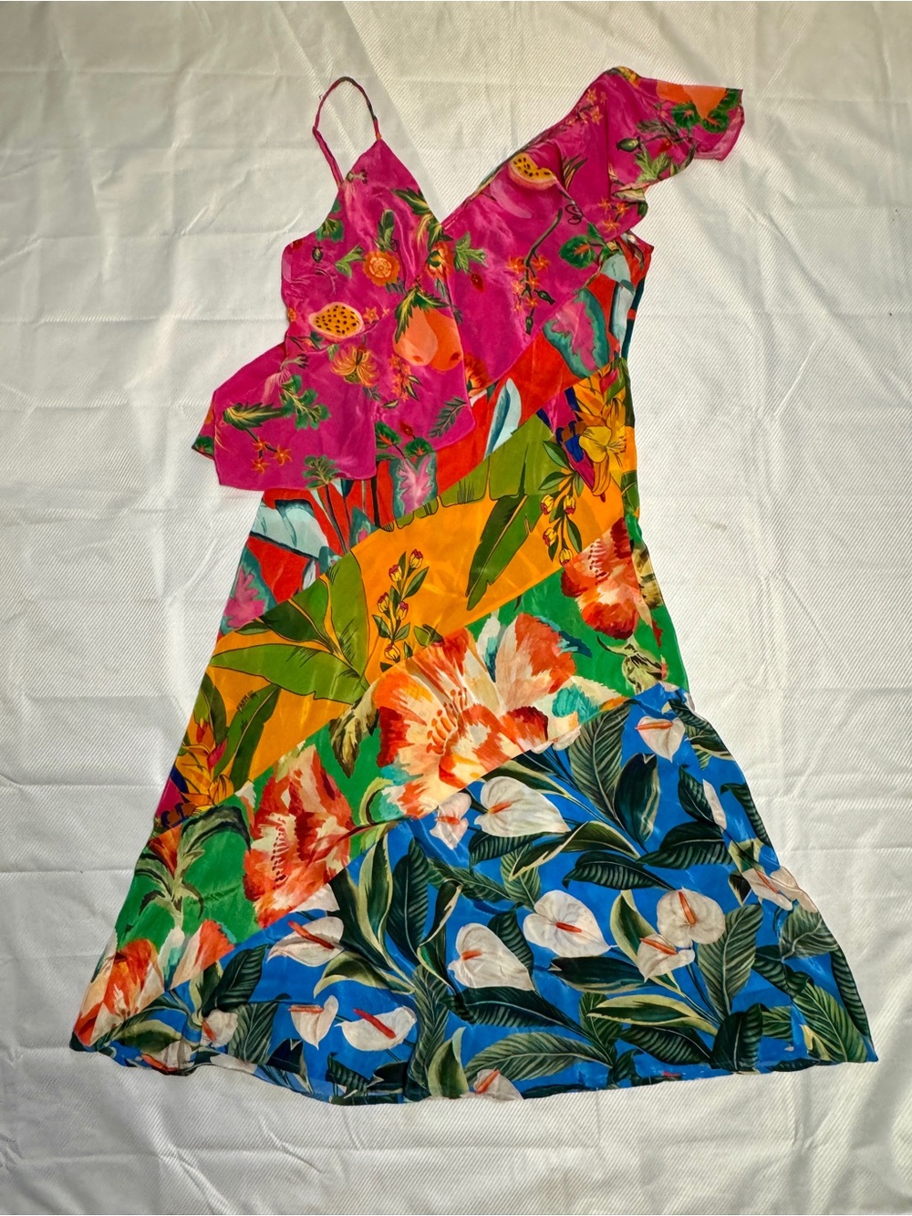 FARM Rio Tropical Ruffle One Shoulder Midi Maxi Dress XL See Description 🙏🏼 - Picture 8 of 16